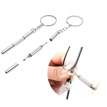 Wielofunkcyjny ŚRUBOKRĘ DO OKULARÓW do małych śrubek i nakrętek brelok 3w1