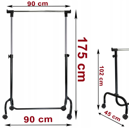 DUŻY WIESZAK na ubrania stojak do garderoby 175cm składany regulowany