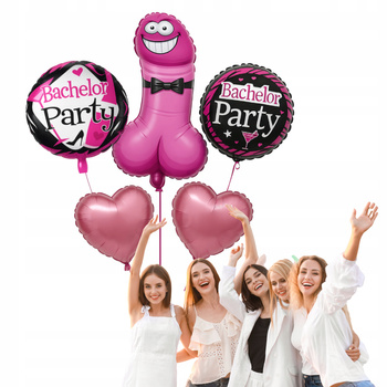 ZESTAW BALONÓW NA WIECZÓR PANIEŃSKI zabawne balony przyjęcie 5elementów