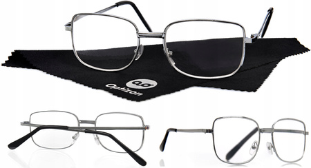 OKULARY KOREKCYJNE OPTIZON +2,00 plus dwa DO CZYTANIA metalowe