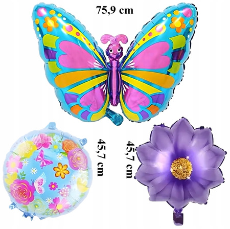 ZESTAW BALONÓW MOTYLKI balony na przyjęcie urodzinowe imprezę 5ele