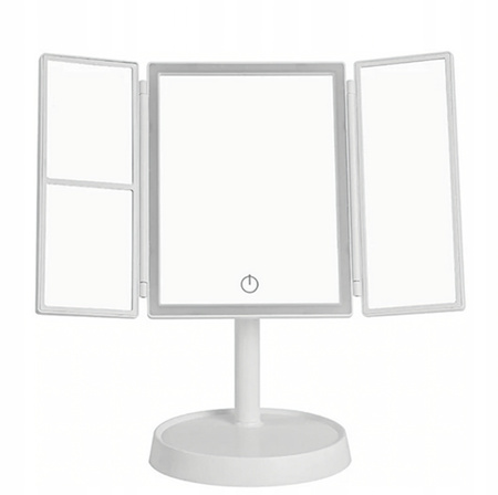 LUSTERKO KOSMETYCZNE PODŚWIETLANE rozkładane lustro do makijażu z ledami