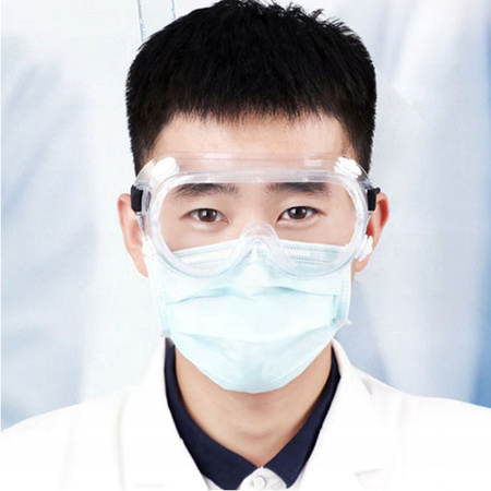 PRZEŹROCZYSTE OKULARY OCHRONNE BHP Z WENTYALACJĄ GOGLE NA GUMCE WENTYLOWANE