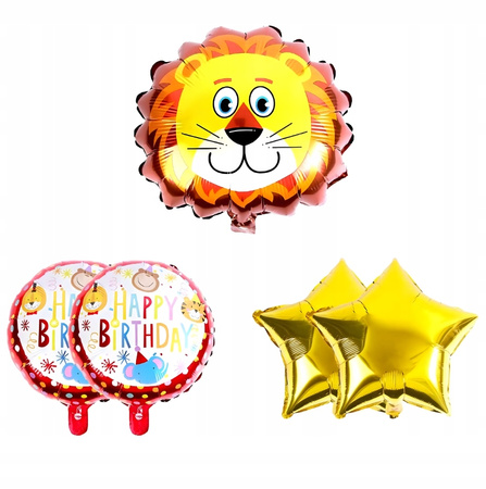 ZESTAW BALONÓW SAFARI balony na przyjęcie urodzinowe imprezę 5ele