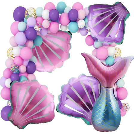 BALONOWA GIRLANDA ZESTAW BALONÓW URODZINOWYCH syrenka 97ele