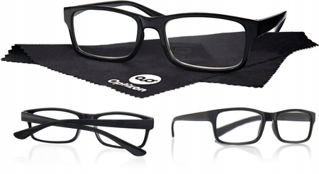 OKULARY KOREKCYJNE OPTIZON +1,00 plus jeden czarne DO CZYTANIA