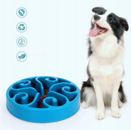 MISKA DLA PSA KOTA SPOWALNIAJĄCA NA KARMĘ ANTYPOŚLIZGOWA Z PRZEGRODAMI