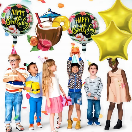 ZESTAW BALONÓW NA IMPREZĘ ALOHA hawajskie urodzinowe przyjęcia 5ele