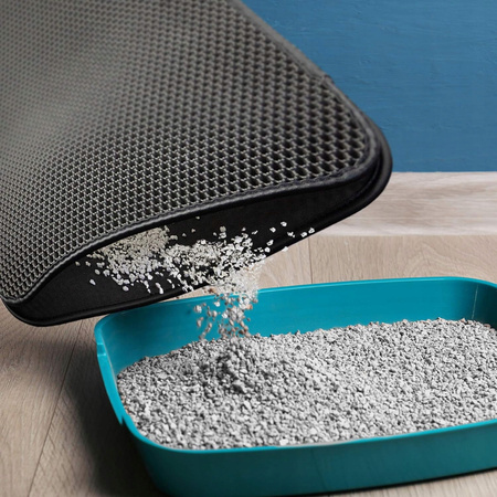 MATA WYCIERACZKA PODKŁADKA CZARNA POD KUWETĘ DLA KOTA NA ŻWIREK XXL 45 x 60