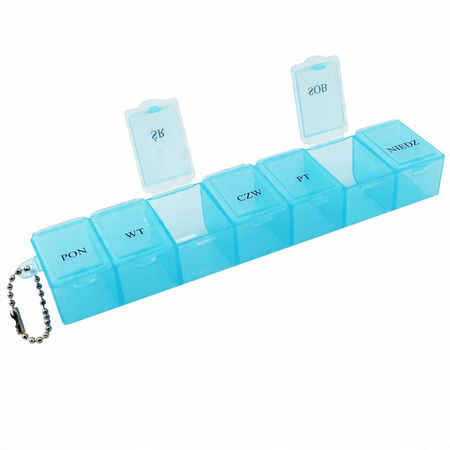 PUDEŁKO NA LEKI TABLETKI 7 PRZEGRÓDEK ORGANIZER TYGODNIOWY 7 DNI POJEMNIK