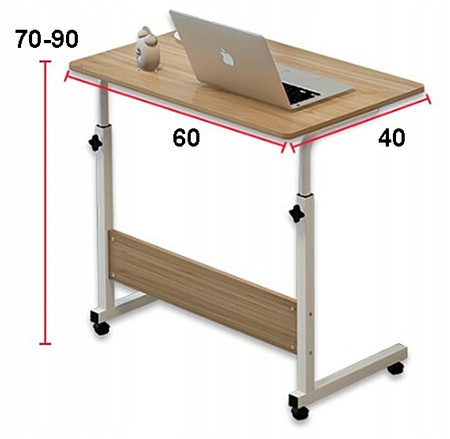 Eleganckie MOBILNE BIURKO REGULOWANE stolik na kółkach stolik POD LAPTOP