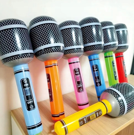 NADMUCHIWANY MIKROFON GADŻET NA IMPREZĘ URODZINY PANIEŃSKI KARNAWAŁ