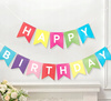 Baner urodzinowy HAPPY BIRTHDAY kolorowy flagi dekoracja girlanda
