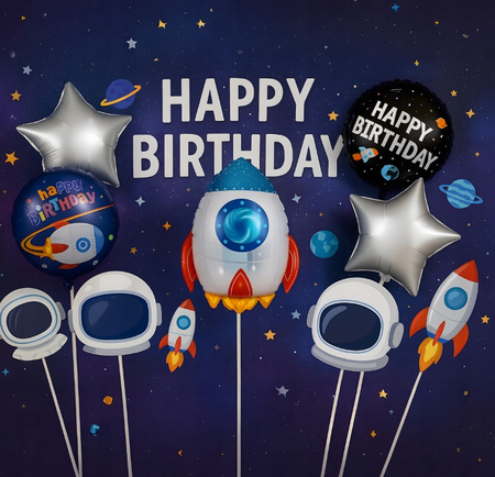 ZESTAW BALONÓW KOSMOS urodzinowe przyjęcia dla dzieci 5elementów