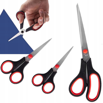 ZESTAW NOŻYCZEK BIUROWYCH SZKOLNYCH 3 SZTUKI MAŁE DUŻE OSTRE