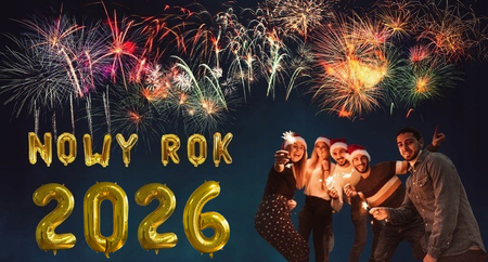 Zestaw balonów napis NOWY ROK 2026 złota noworoczna dekoracja balonowa