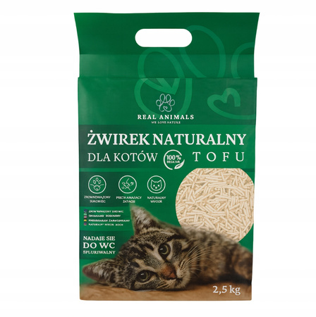 NATURALNY ŻWIREK DLA KOTA 2,5kg biodegradowalny 5L ekologiczny tofu