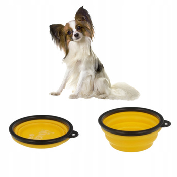 SKŁADANA SILIKONOWA MISKA DLA PSA KOTA turystyczna na wodę karmę wygodna