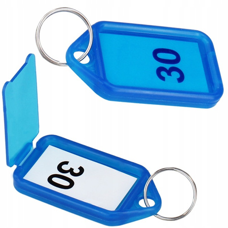 BRELOKI IDENTYFIKATORY DO KLUCZY 5szt niebieskie zawieszki breloczki