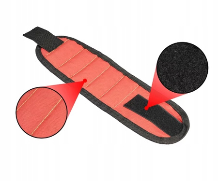 MAGNETYCZNA OPASKA NARZĘDZIOWA NA NADGARSTEK PRZYBORNIK NA ŚRUBKI GWOŹDZI