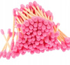 HIGIENICZNE PATYCZKI DO USZU 100 sztuk drewniane kosmetyczne różowe
