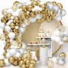 BALONOWA GIRLANDA ZESTAW BALONÓW białe złote urodziny impreza 110ele