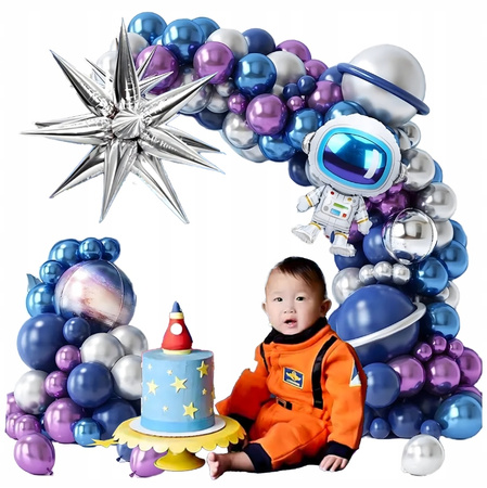 BALONOWA GIRLANDA ZESTAW BALONÓW URODZINOWYCH astronauta 108ele