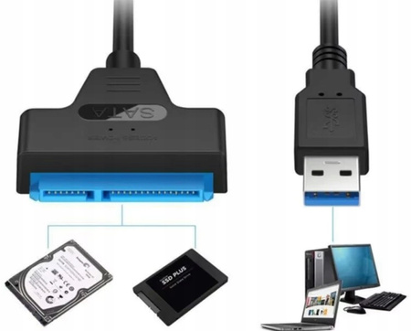 PRZEJŚCIÓWKA ADAPTER SATA III na USB 3.0 Do Dysku HDD SDD Konwerter Kabel