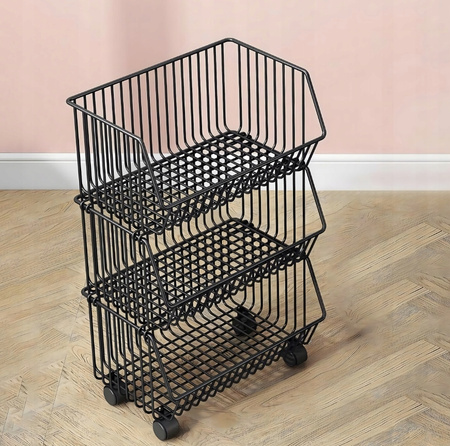 KUCHENNY ŁAZIENKOWY REGAŁ NA KÓŁKACH 5 poziomów składany szafka stolik