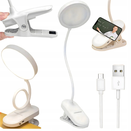 LAMPKA LED BEZPRZEWODOWA Z KLIPSEM nocna na biurko do pracy do czytania