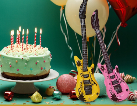 NADMUCHIWANA GITARA 90CM GADŻET IMPREZOWY NA URODZINY KARNAWAŁ ZABAWA