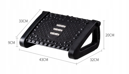 PODNÓŻEK BIUROWY Regulowany ERGONOMICZNY do stóp biurko z rolkami do masażu