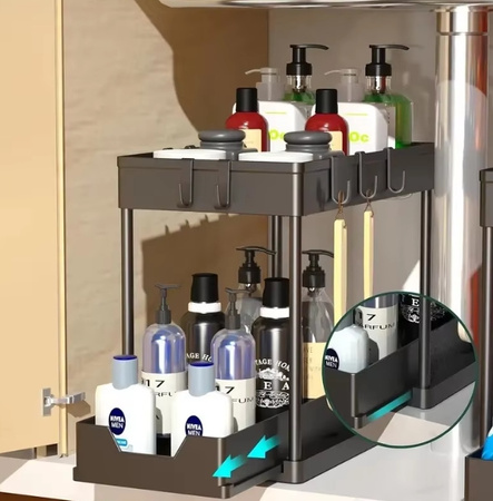 UNIWERSALNY REGAŁ ORGANIZER do kuchni łazienki na biurko z wysuwaną półką