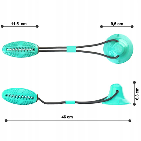 ZABAWKA DLA PSA GRYZAK Z PRZYSSAWKĄ NA PRZYSMAKI GUMOWY SZARPAK NA SZNURKU