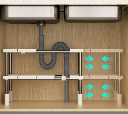 ORGANIZER PÓŁKA DO SZAFKI KUCHENNEJ 2 poziomy pod zlew regał do szafki blat