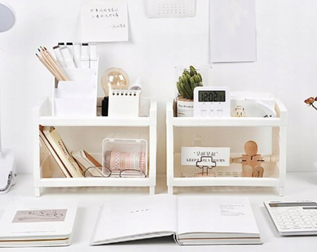 UNIWERSALNY ORGANIZER na biurko do łazienki biały praktyczny na kosmetyki