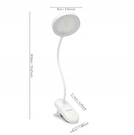 LAMPKA LED BEZPRZEWODOWA Z KLIPSEM nocna na biurko do pracy do czytania