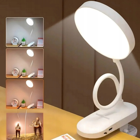 LAMPKA LED BEZPRZEWODOWA Z KLIPSEM nocna na biurko do pracy do czytania