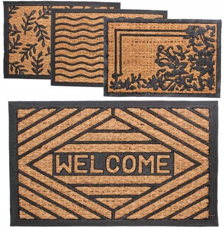 WYCIERACZKA POD DRZWI 40x60 do butów kokos+guma zewnętrzna mix wzorów