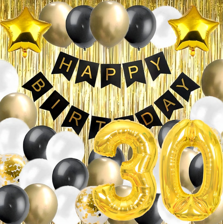 ZESTAW BALONÓW 30 kurtyna balony na przyjęcie urodzinowe trzydziestka