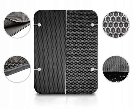 MATA WYCIERACZKA PODKŁADKA CZARNA POD KUWETĘ DLA KOTA NA ŻWIREK XXL 45 x 60