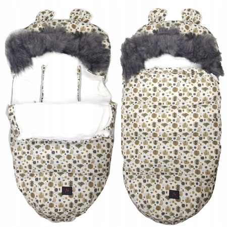 ŚPIWOREK DO WÓZKA FOTELKIKA GONDOLI Z USZAMI niemowlęcy 100cm ocieplany