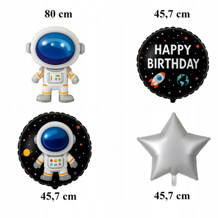 ZESTAW BALONÓW ASTRONAUTA urodzinowe przyjęcia dla dzieci 5elementów