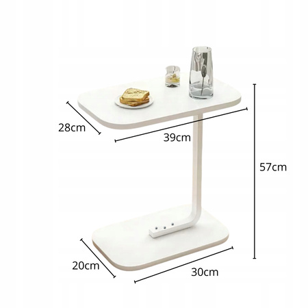 STOLIK KAWOWY POMOCNICZNY BOCZNY NOCNY KSZTAŁT LITERY C DO SALONU