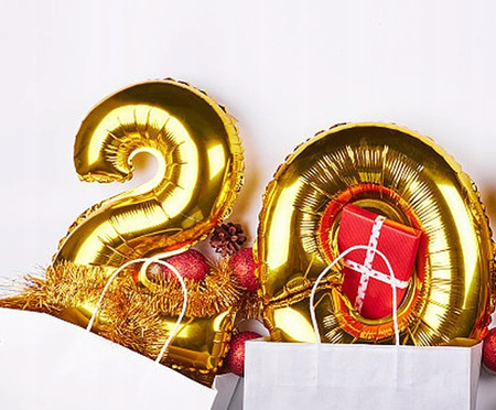 Balon foliowy cyfra 3 urodziny rocznica wytrzymały złoty OGROMNY 100cm