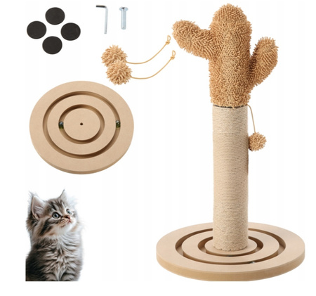DRAPAK DLA KOTA kaktus zabawka dla kotów stylowy słupek + zabawki