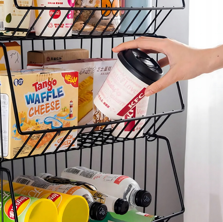 KUCHENNY ŁAZIENKOWY REGAŁ NA KÓŁKACH 5 poziomów składany szafka stolik