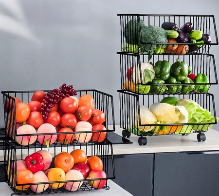 KUCHENNY ŁAZIENKOWY REGAŁ NA KÓŁKACH 5 poziomów składany szafka stolik