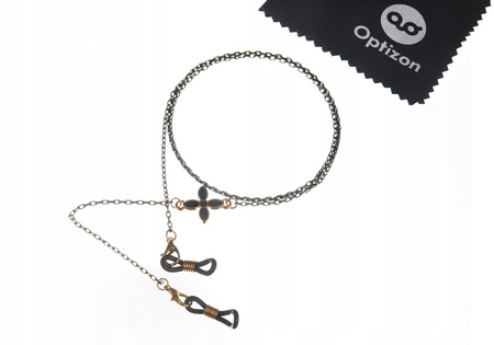 ŁAŃCUSZEK DO OKULARÓW z kwiatkiem zawieszka ozdobna sznureczek