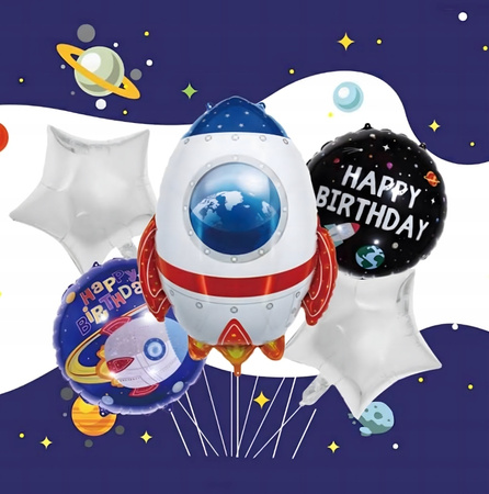 ZESTAW BALONÓW KOSMOS urodzinowe przyjęcia dla dzieci 5elementów